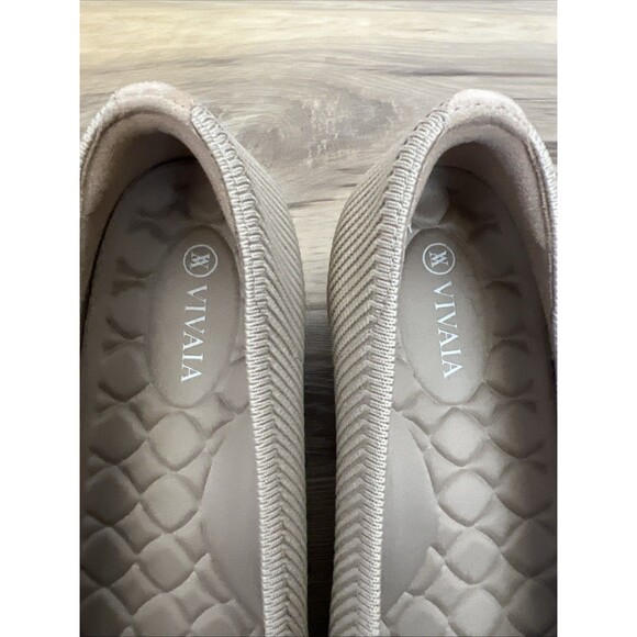 VIVAIA Melody Square Toe Knit Ballet Flats Beige/Cream Ribbed - EU 39/US 8 - 8.5 - Picture 3 of 7